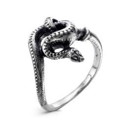 Кольцо серебряное 13171 змея