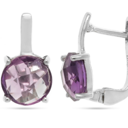 Серьги из серебра с аметистом 649879