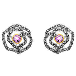 Серьги серебряные с аметистом 6508