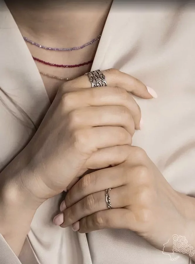 Кольцо серебряное Вереск ш.