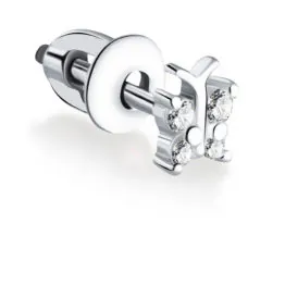 Серьга серебряная 3010.1 Серьга серебряная 15465 с фианитом