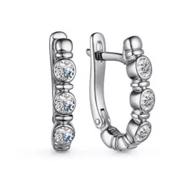 Серьги серебряные 15888 с фианитом