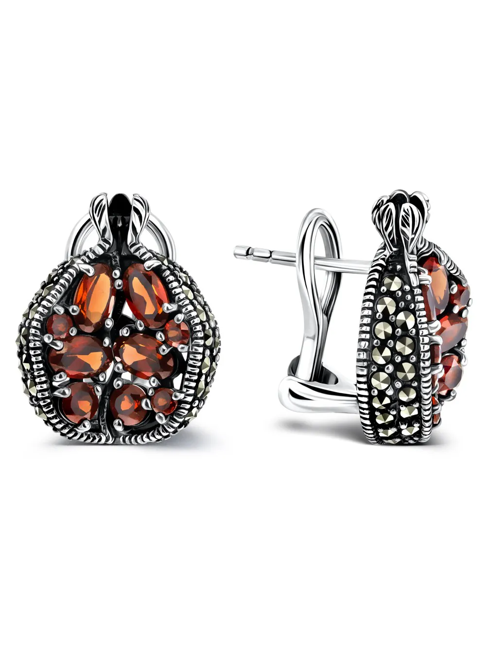 Серьги с чернением серебряные TJE629