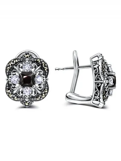 Серьги из серебра с камнями TJE641