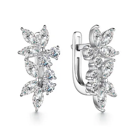 Серьги из серебра с фианитом 02-3341/00КЦ-00