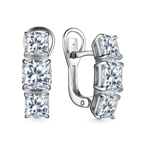 Серьги серебро с фианитом 02-3863/00КЦ-00
