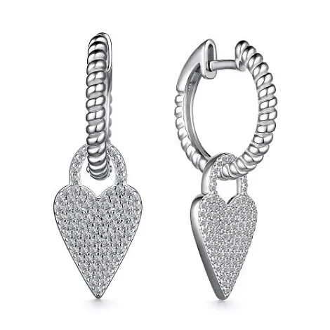 Серьги из серебра с фианитом 02-3960/00КЦ-00