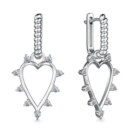 Серьги из серебра с фианитом 02-3966/00КЦ-00