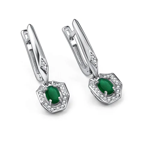 Серьги из серебра с агатом 02-4849/00АГ-00