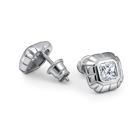 Серебряные серьги  с фианитом 02-5220/00КЦ-00