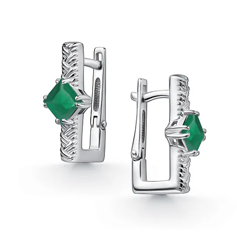 Серебряные серьги с агатом 02-5517/00АГ-00