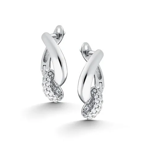Серебряные серьги  с фианитом 02-5565/00КЦ-00