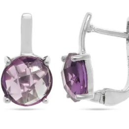 Серьги из серебра с аметистом 649879