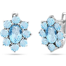 Серьги из серебра с голубым топазом 651222