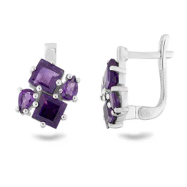 Серьги из серебра с аметистом 654553